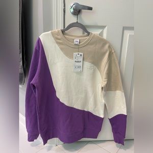 zara colorblock crewneck